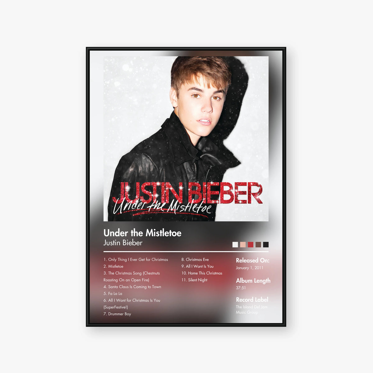 Justin Bieber — Under the Mistletoe Album Poster — Blur frame mockup