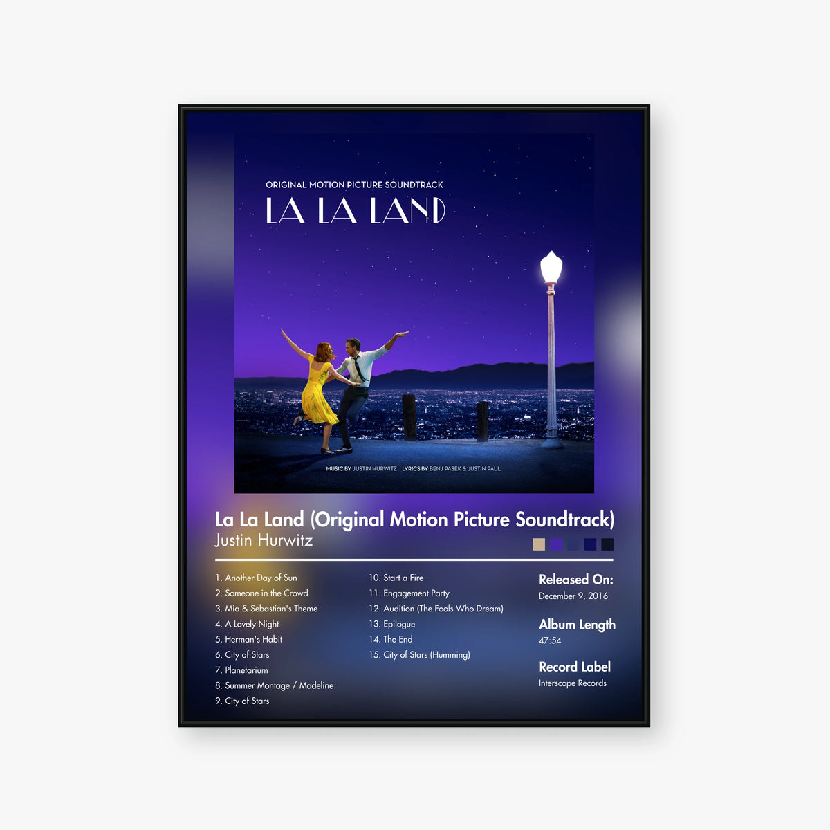 Justin Hurwitz — La La Land Original Motion Picture Soundtrack Album Poster — Blur frame mockup