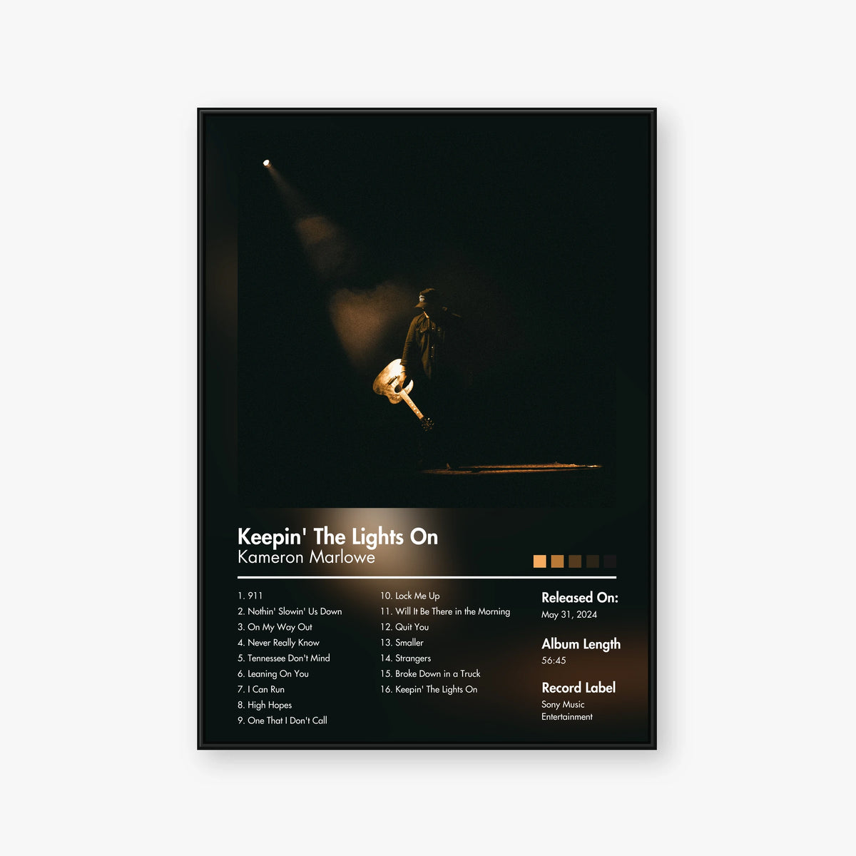 Kameron Marlowe — Keepin' The Lights On Album Poster — Blur frame mockup