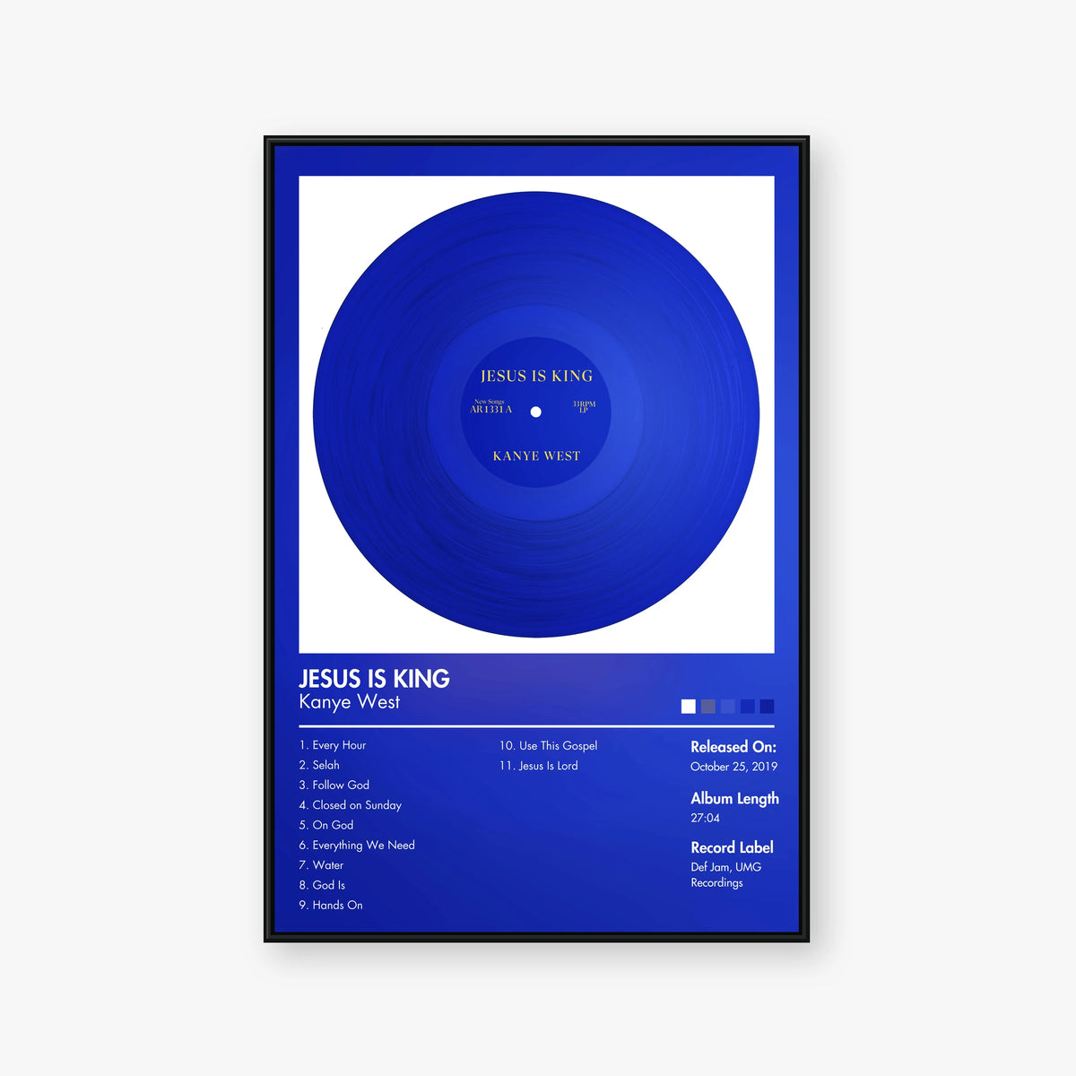 Kanye West — JESUS IS KING Album Poster — Blur frame mockup