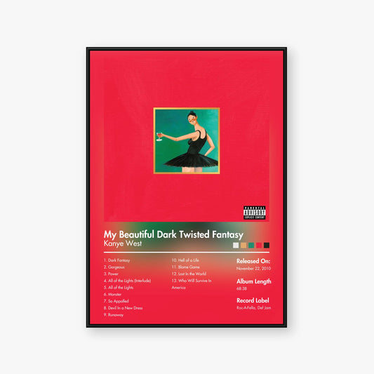 Kanye West — My Beautiful Dark Twisted Fantasy Ballerina Album Poster — Blur frame mockup
