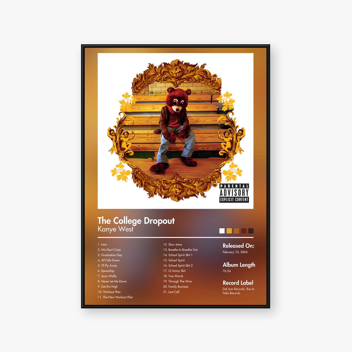 Kanye West — The College Dropout Album Poster — Blur frame mockup