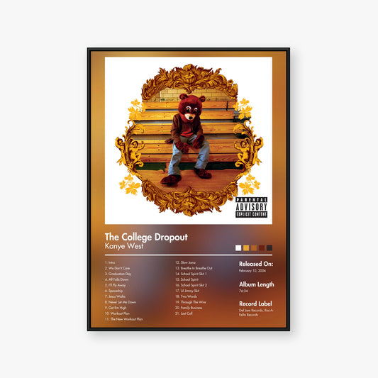 Kanye West — The College Dropout Album Poster — Blur frame mockup