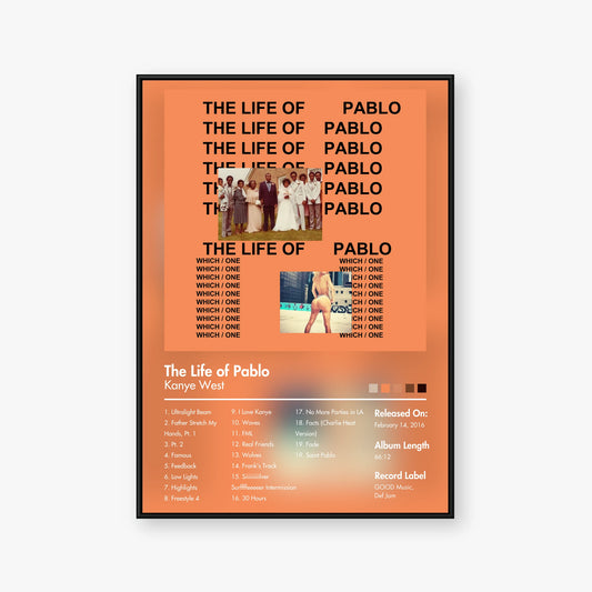 Kanye West — The Life of Pablo Album Poster — Blur frame mockup