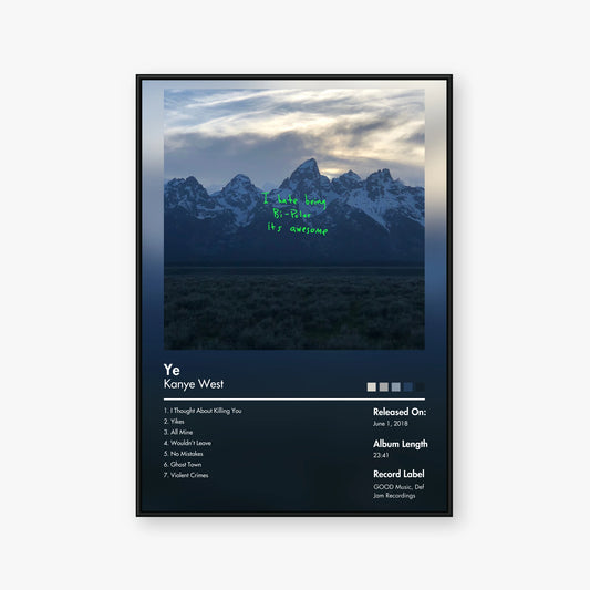 Kanye West — ye Album Poster — Blur frame mockup