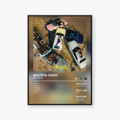 KATSEYE — BEAUTIFUL CHAOS Album Poster — Blur frame mockup
