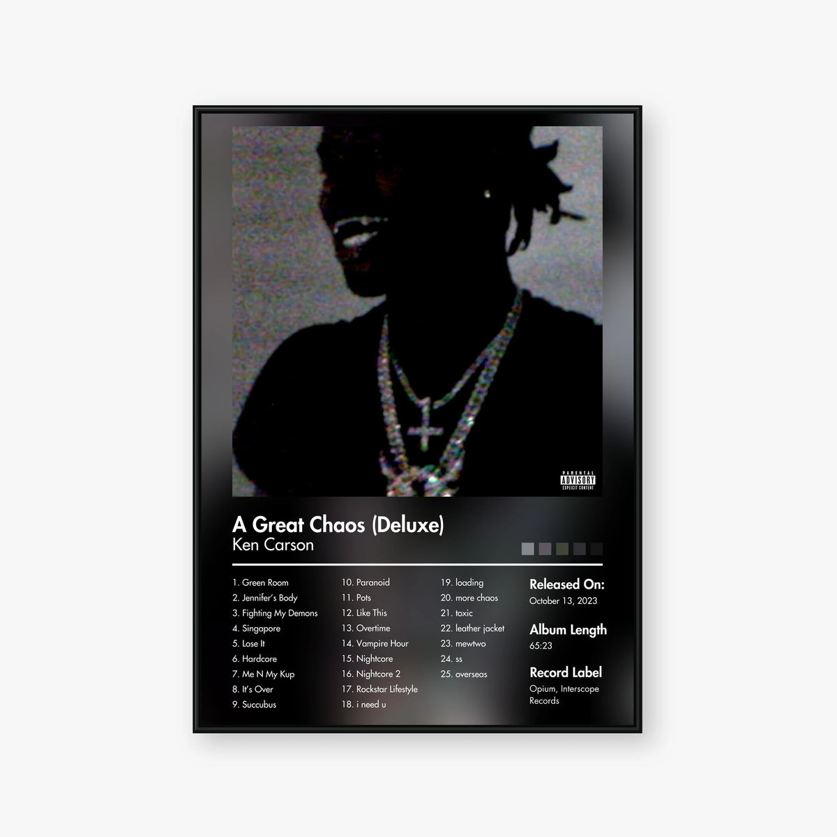 Ken Carson — A Great Chaos (Deluxe) Album Poster — Blur frame mockup
