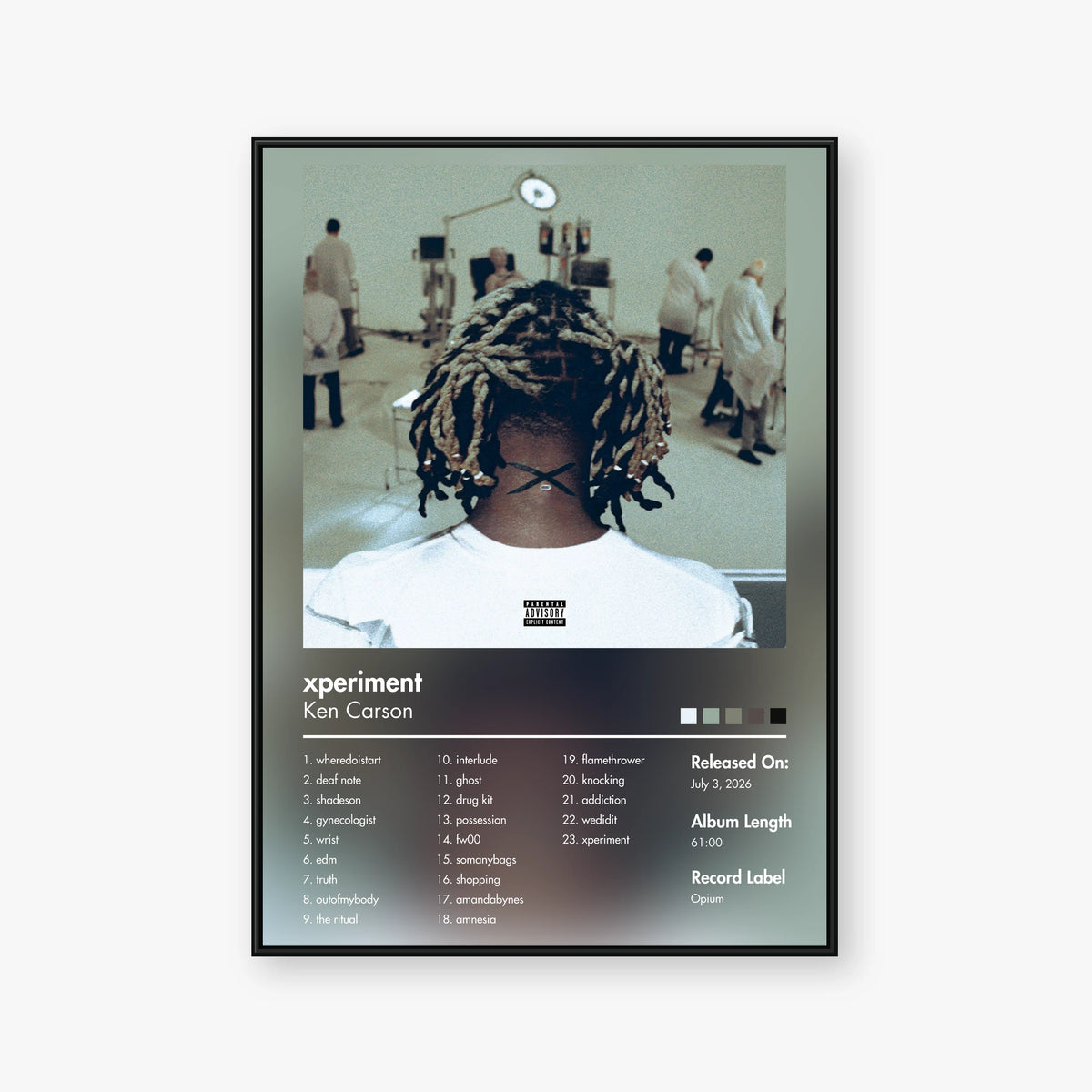 Ken Carson — xperiment Album Poster — Blur frame mockup
