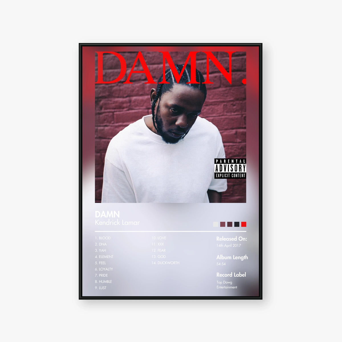 Kendrick Lamar — DAMN. Album Poster — Blur frame mockup