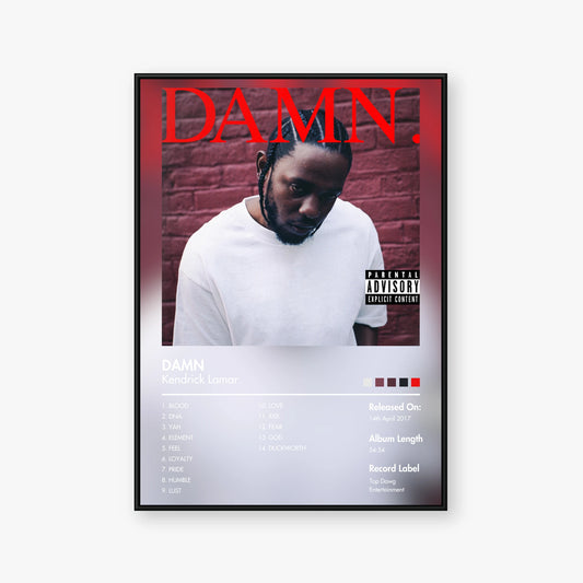 Kendrick Lamar — DAMN. Album Poster — Blur frame mockup