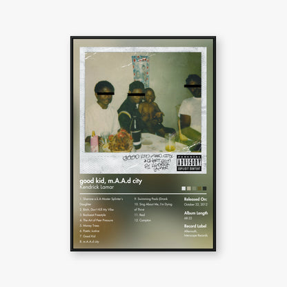 Kendrick Lamar — good kid, m.A.A.d city Album Poster — Blur frame mockup