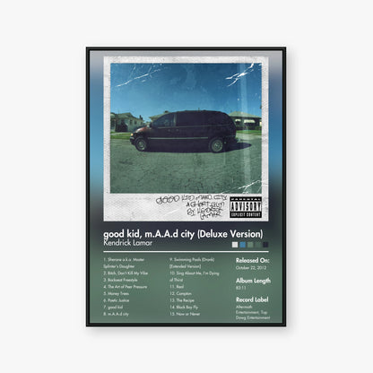 Kendrick Lamar — good kid, m.A.A.d city (Deluxe Version) Album Poster — Blur frame mockup