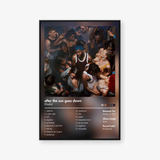 Khalid — after the sun goes down Album Poster — Blur frame mockup