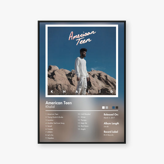 Khalid — American Teen Album Poster — Blur frame mockup
