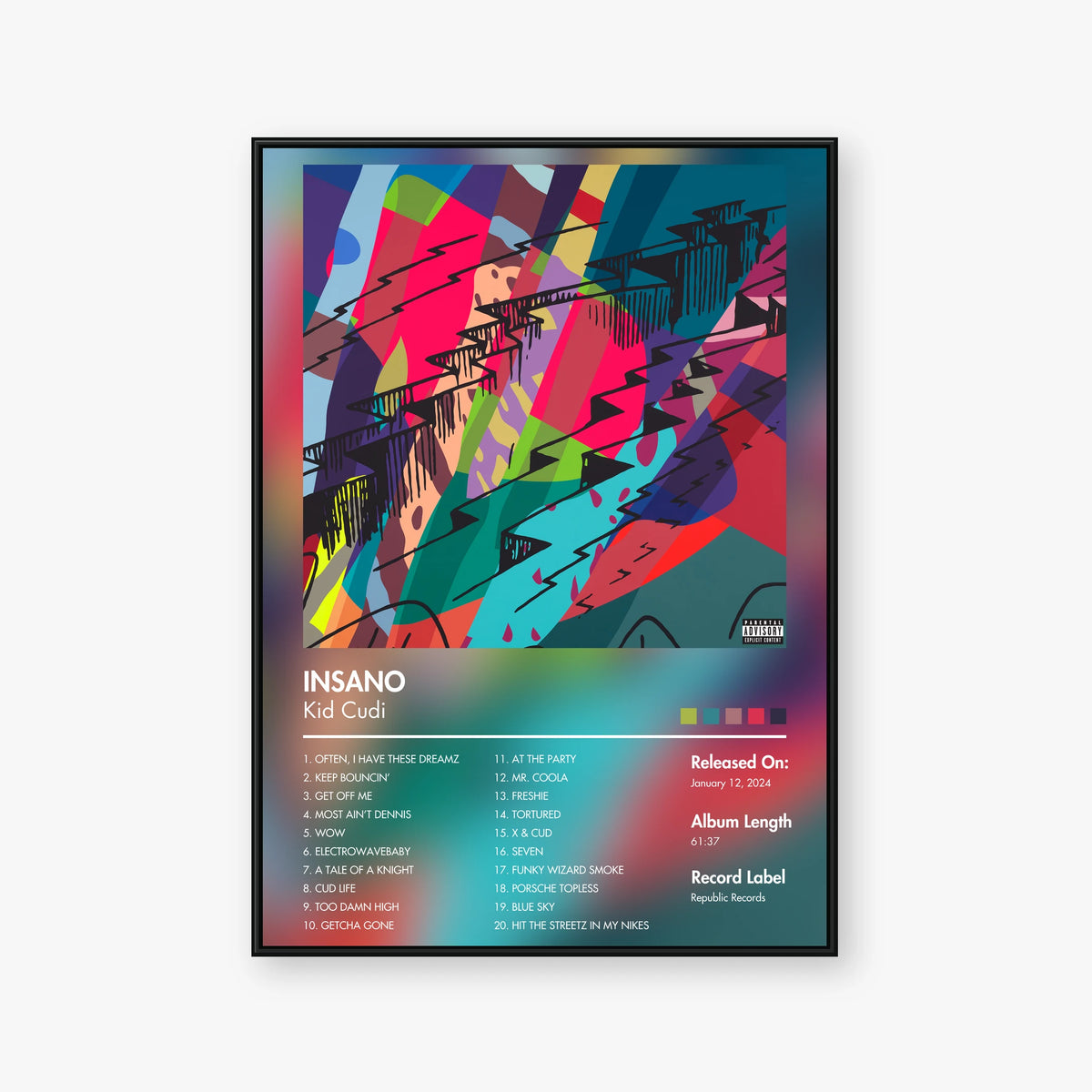 Kid Cudi — INSANO Album Poster — Blur frame mockup