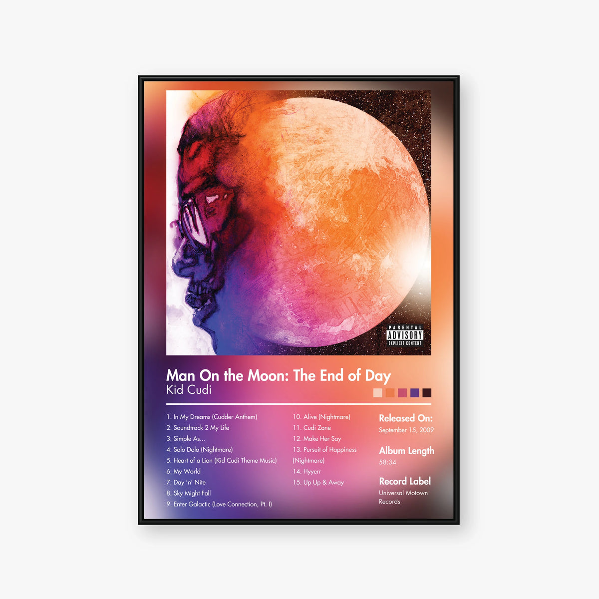 Kid Cudi — Man on the Moon: The End of Day Album Poster — Blur frame mockup