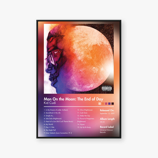 Kid Cudi — Man on the Moon: The End of Day Album Poster — Blur frame mockup