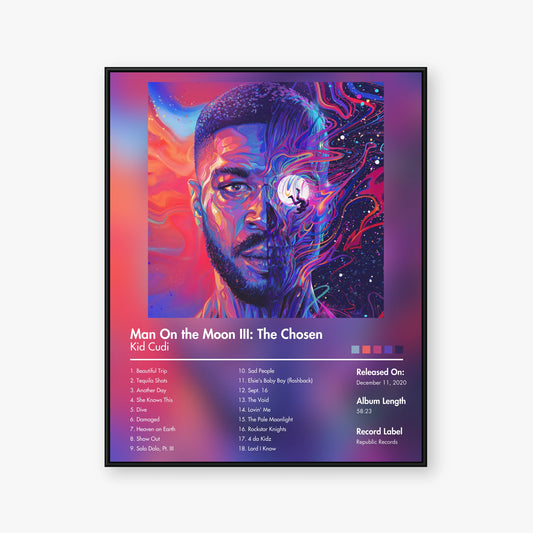 Kid Cudi — Man on the Moon III: The Chosen Album Poster — Blur frame mockup