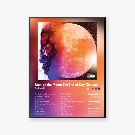 Kid Cudi — Man on the Moon: The End of Day (Deluxe) Album Poster — Blur frame mockup
