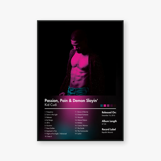 Kid Cudi — Passion, Pain & Demon Slayin’ Album Poster — Blur frame mockup
