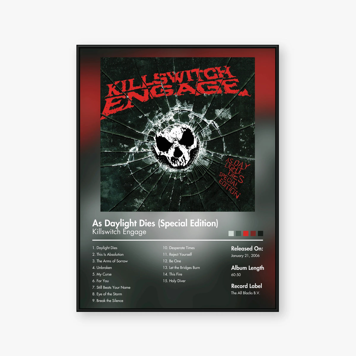 Killswitch Engage — As Daylight Dies (Special Edition) Album Poster — Blur frame mockup