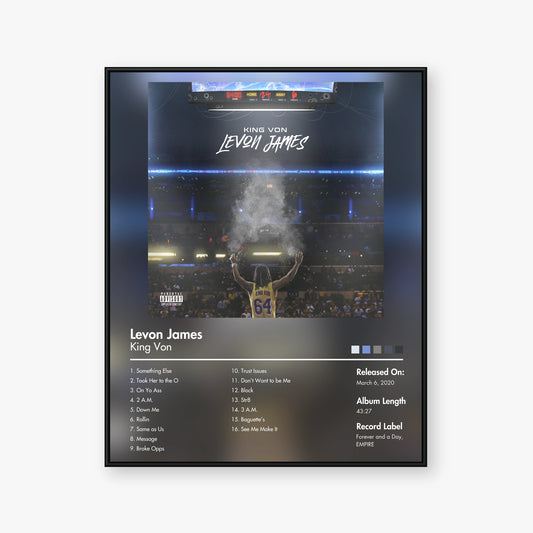 King Von — Levon James Album Poster — Blur frame mockup