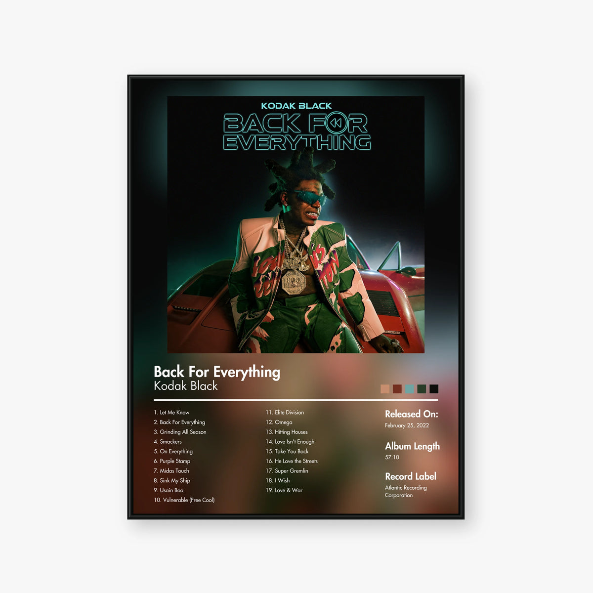 Kodak Black — Back for Everything Album Poster — Blur frame mockup
