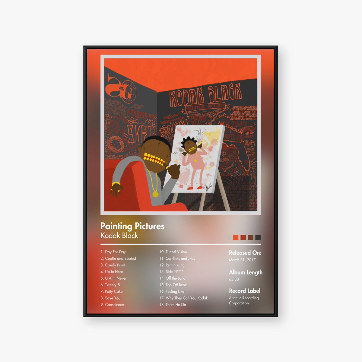 Kodak Black — Painting Pictures Album Poster — Blur frame mockup