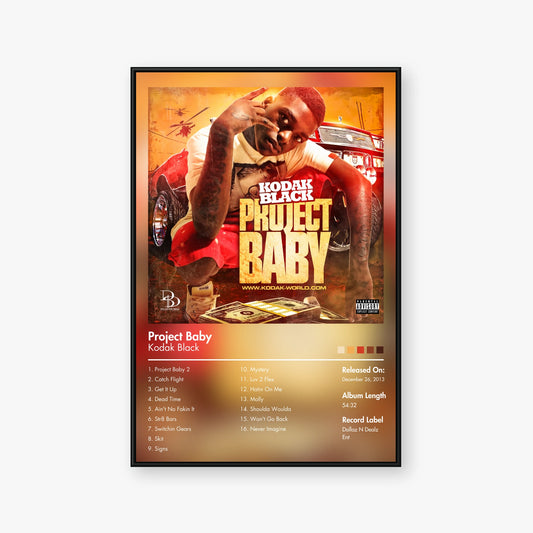 Kodak Black — Project Baby Album Poster — Blur frame mockup