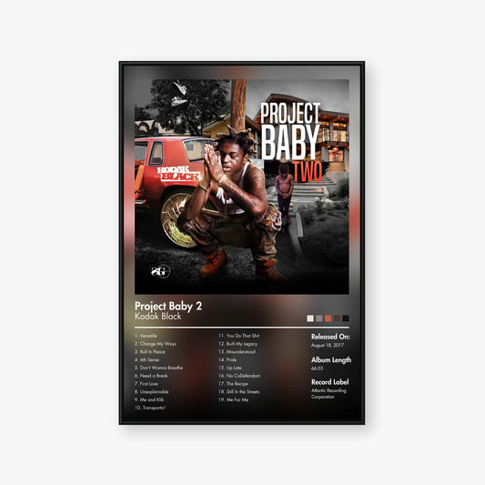 Kodak Black — Project Baby 2 Album Poster — Blur frame mockup