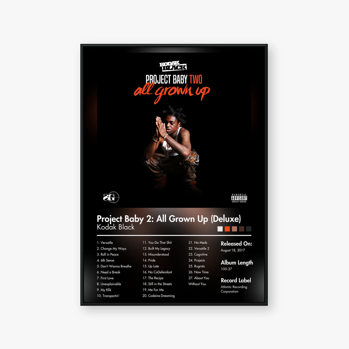 Kodak Black — Project Baby 2: All Grown Up (Deluxe) Album Poster — Blur frame mockup