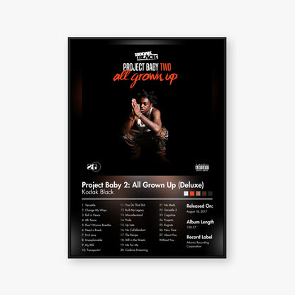 Kodak Black — Project Baby 2: All Grown Up (Deluxe) Album Poster — Blur frame mockup
