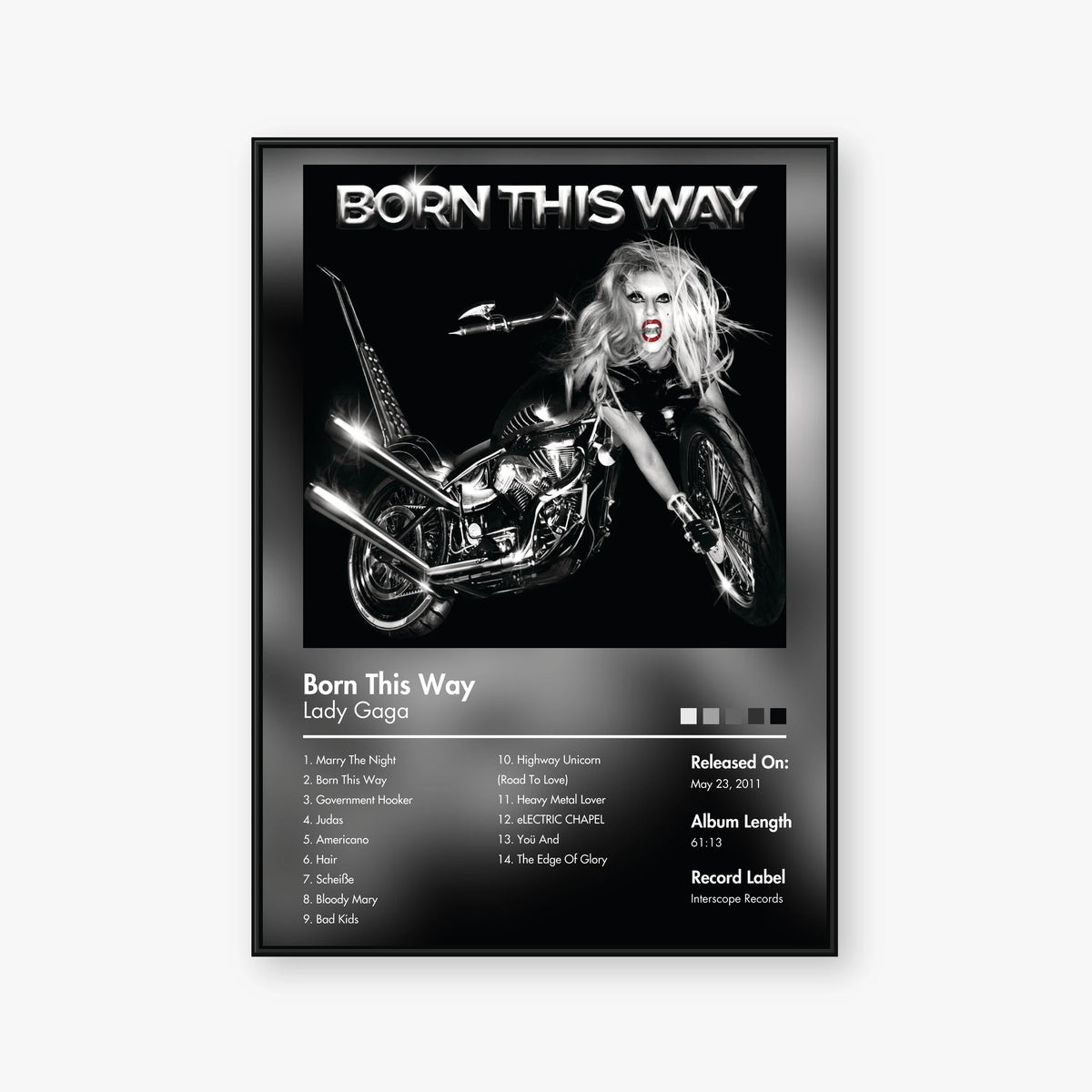 Lady Gaga — Born This Way Album Poster — Blur frame mockup