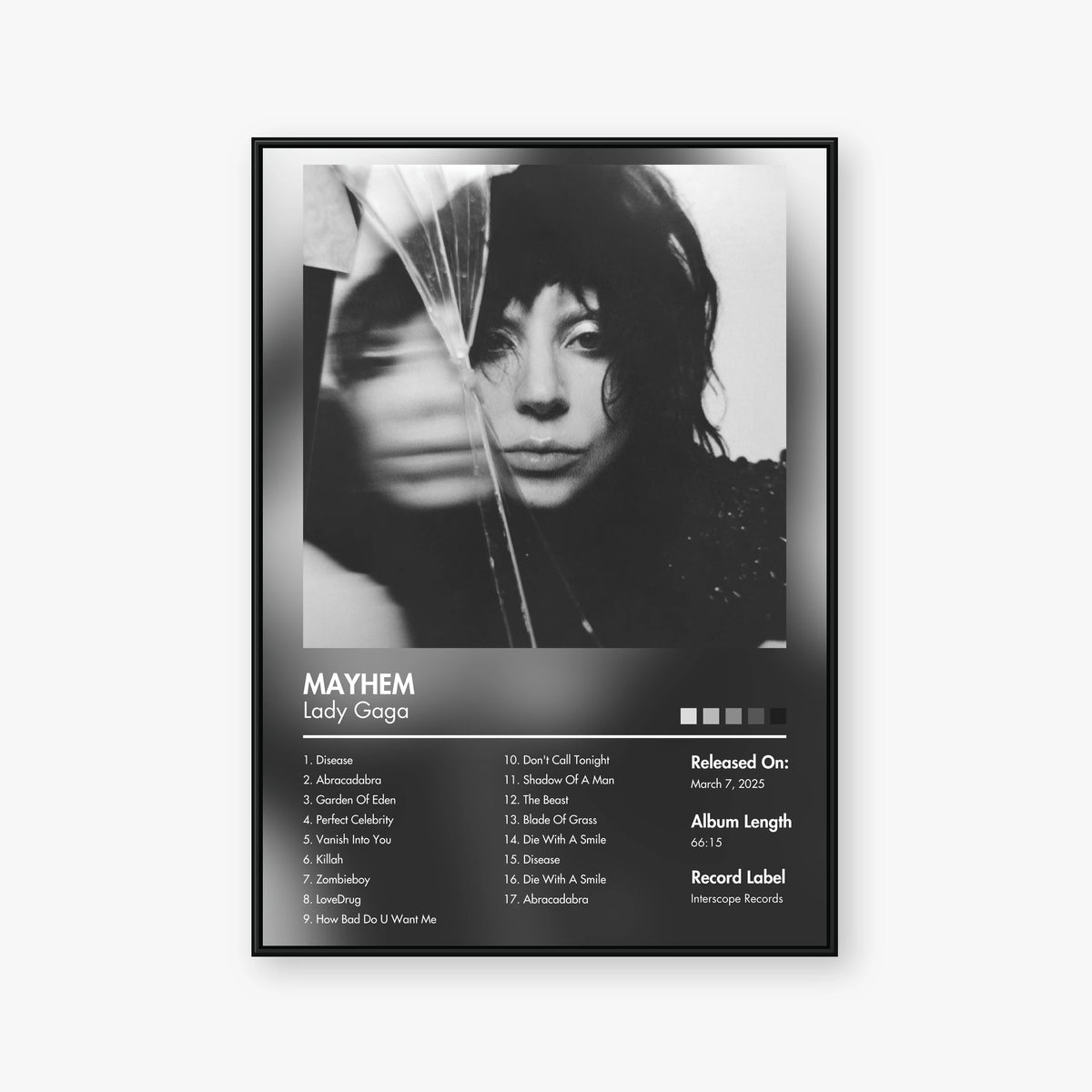 Lady Gaga — MAYHEM Album Poster — Blur frame mockup