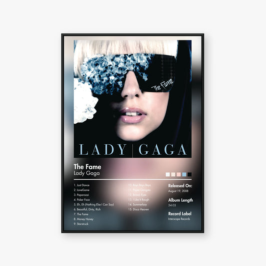 Lady Gaga — The Fame Album Poster — Blur frame mockup