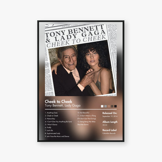 Lady Gaga & Tony Bennett — Cheek to Cheek Album Poster — Blur frame mockup