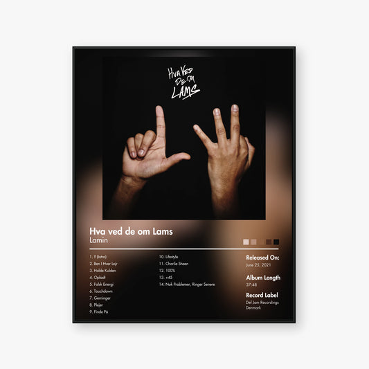 Lamin — Hva ved de om Lams Album Poster — Blur frame mockup