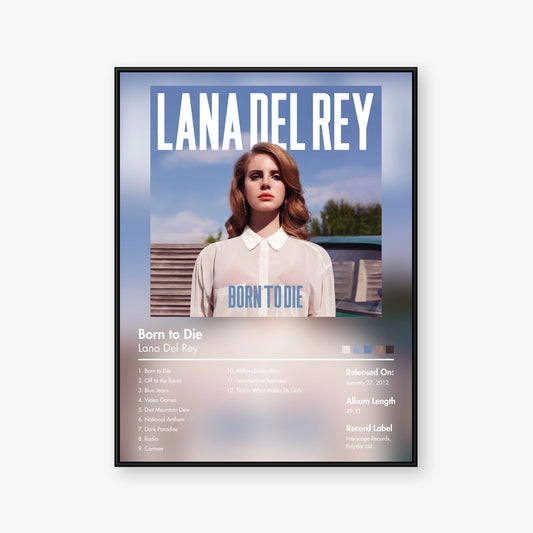 Lana Del Rey — Born to Die Album Poster — Blur frame mockup