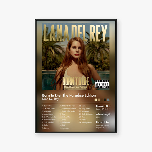 Lana Del Rey — Born to Die (The Paradise Edition) Album Poster — Blur frame mockup