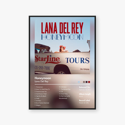 Lana Del Rey — Honeymoon Album Poster — Blur frame mockup