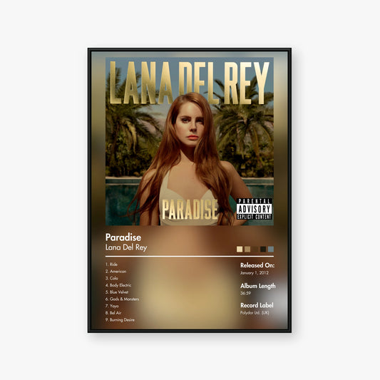 Lana Del Rey — Paradise Album Poster — Blur frame mockup