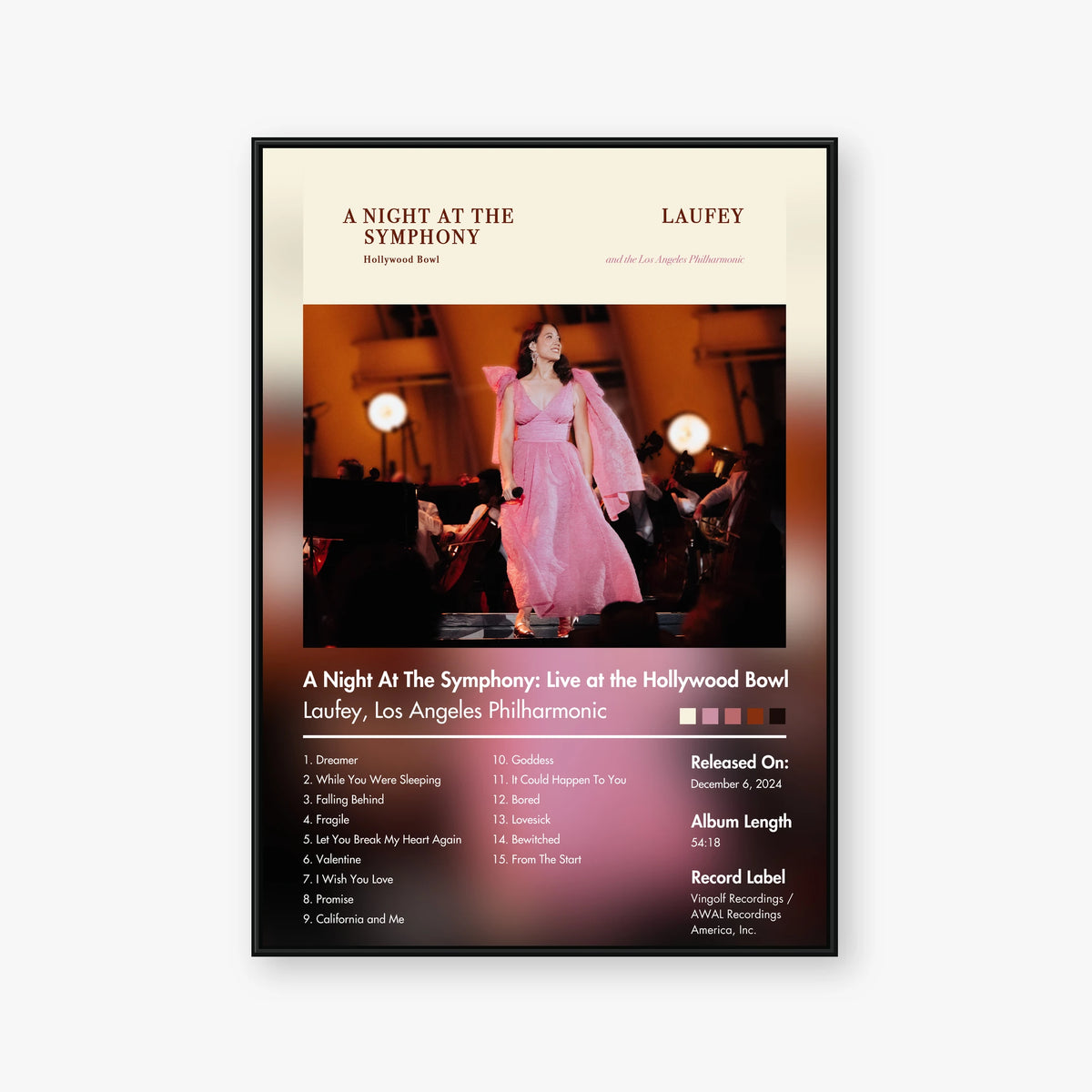 Laufey — A Night At The Symphony Album Poster — Blur frame mockup