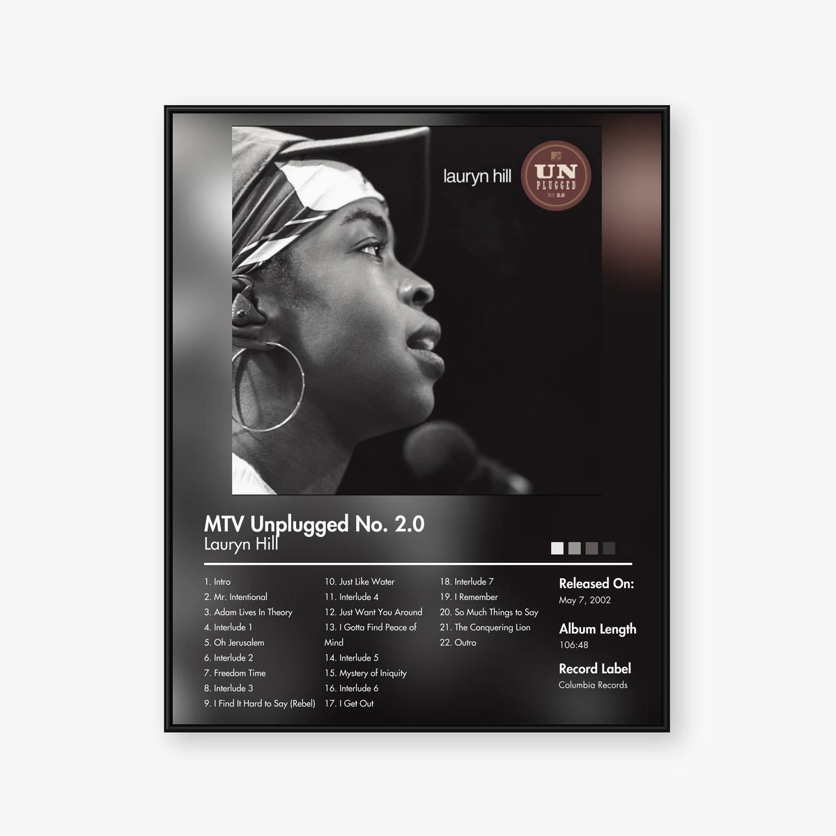 Lauryn Hill — MTV Unplugged No. 2.0 Album Poster — Blur frame mockup