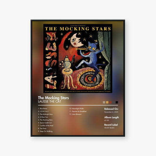 LAUSSE THE CAT — The Mocking Stars Album Poster — Blur frame mockup