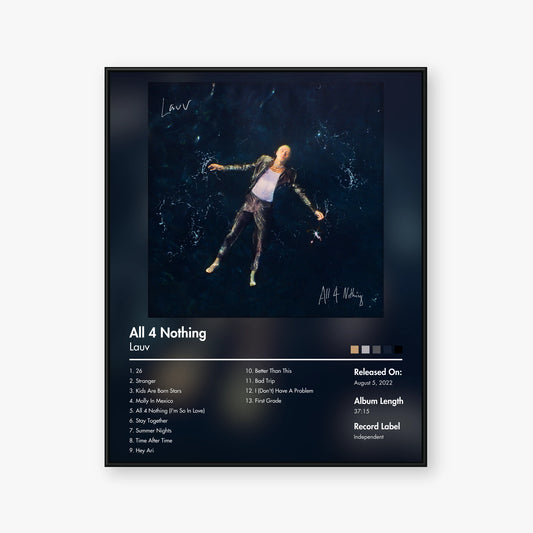 Lauv — All 4 Nothing Album Poster — Blur frame mockup