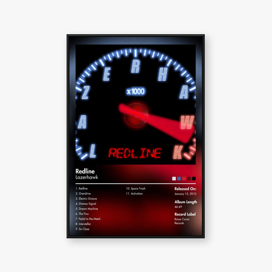 Lazerhawk — Redline Album Poster — Blur frame mockup
