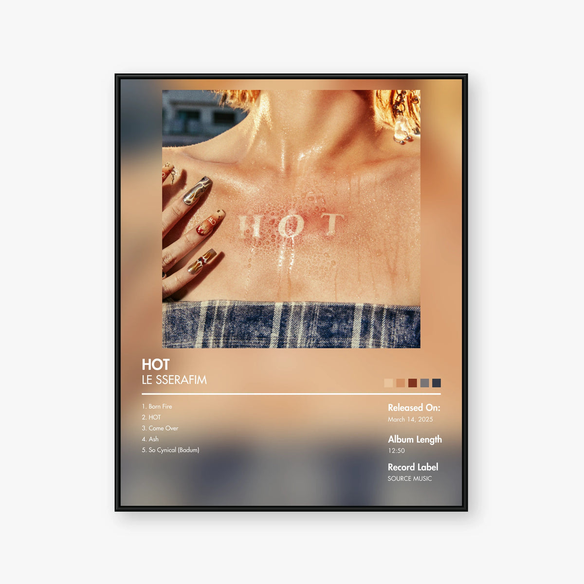 LE SSERAFIM — HOT Album Poster — Blur frame mockup