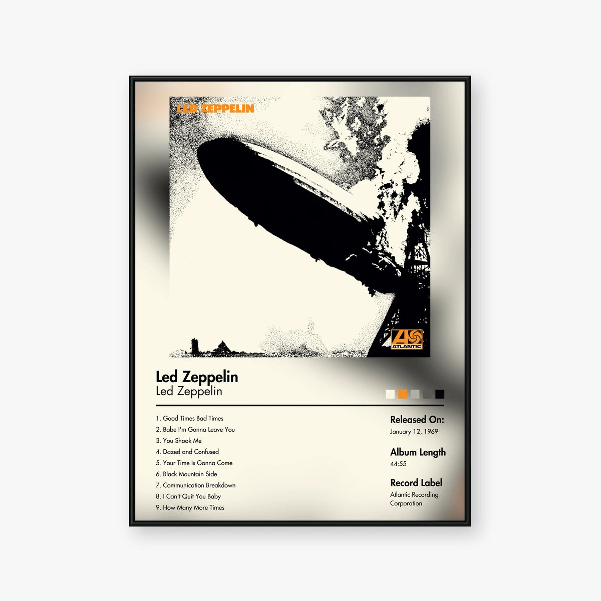 Led Zeppelin — Led Zeppelin Album Poster — Blur frame mockup