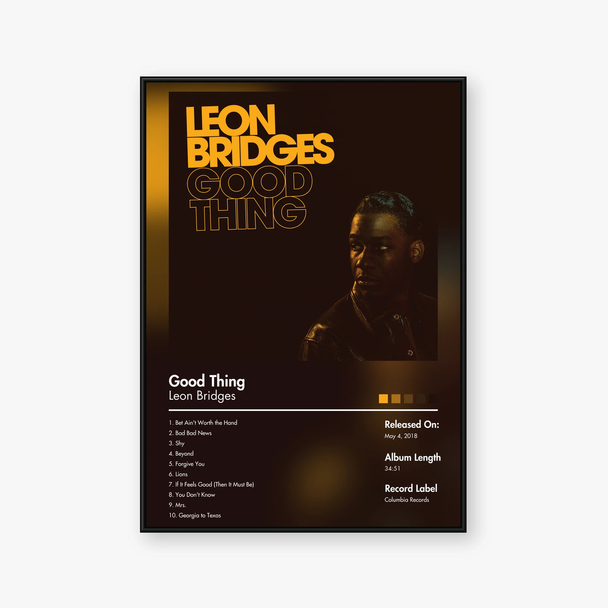 Leon Bridges — Good Thing Album Poster — Blur frame mockup