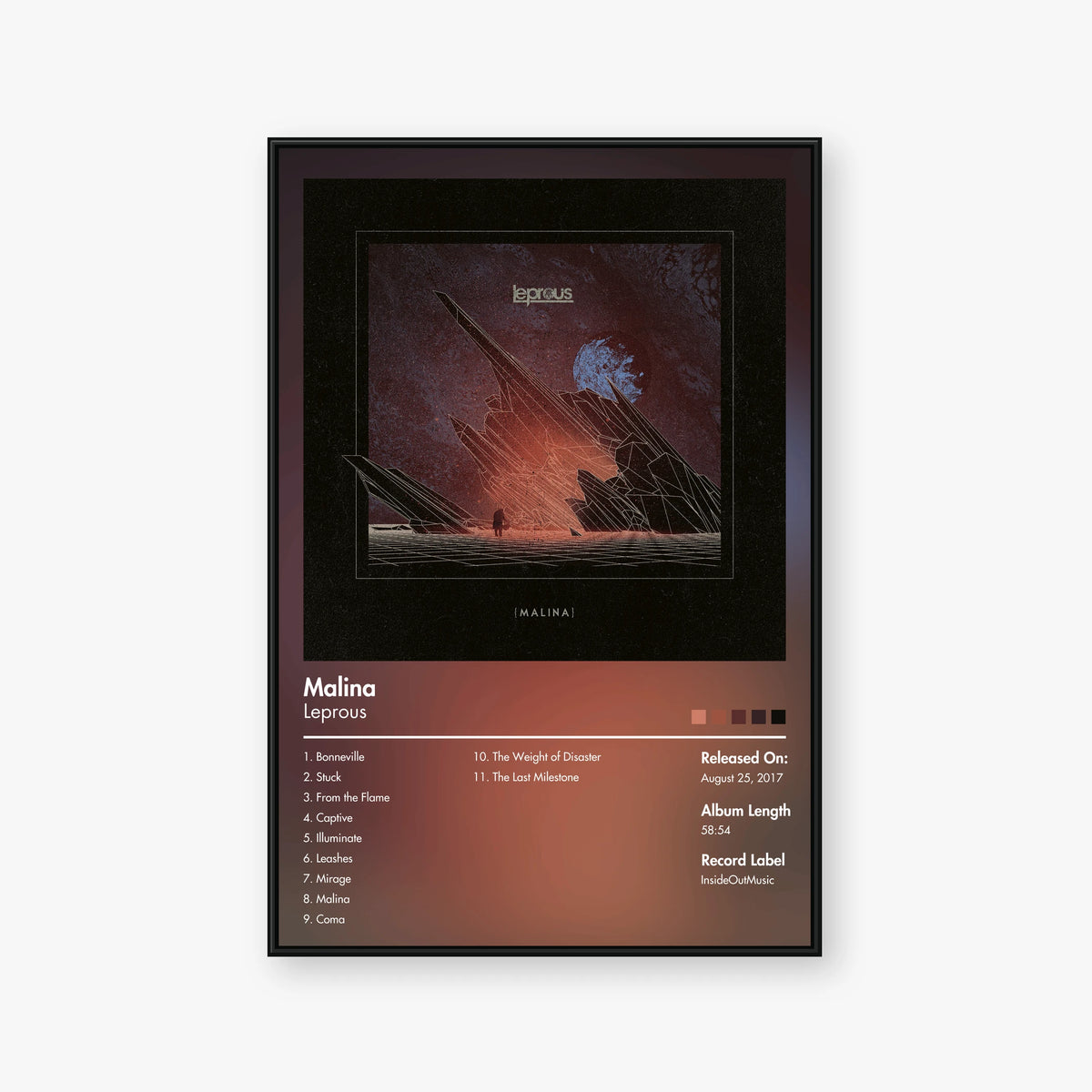 Leprous — Malina Album Poster — Blur frame mockup